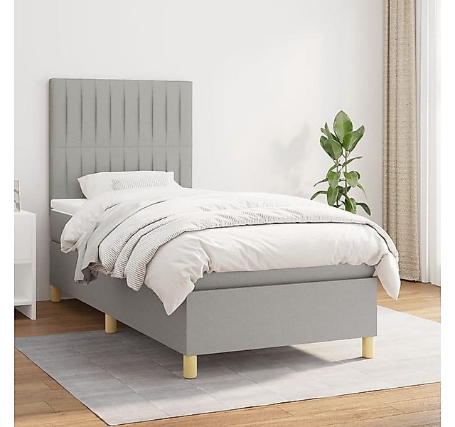 vidaXL Boxspringbett Boxspringbett mit Matratze Dunkelbraun 100x200 cm Stof günstig online kaufen