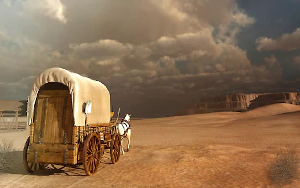 Papermoon Fototapete »Western Wagon« günstig online kaufen