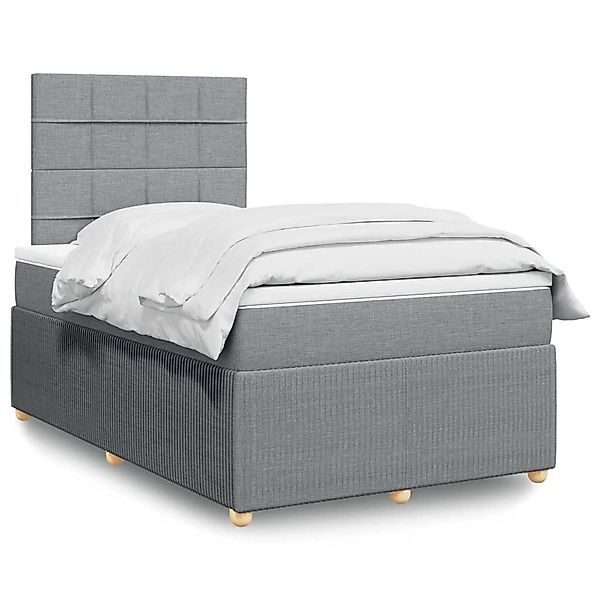 vidaXL Boxspringbett mit Matratze Hellgrau 120x190 cm Stoff 3294295 günstig online kaufen