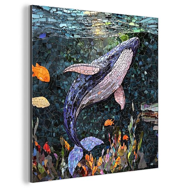 MuchoWow Metallbild Mosaik - Wal - günstig online kaufen