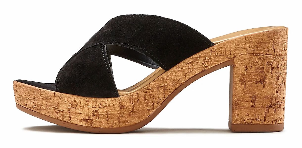 LASCANA Pantolette Mule, Sandale, offener Schuh aus Leder mit Blockabsatz günstig online kaufen