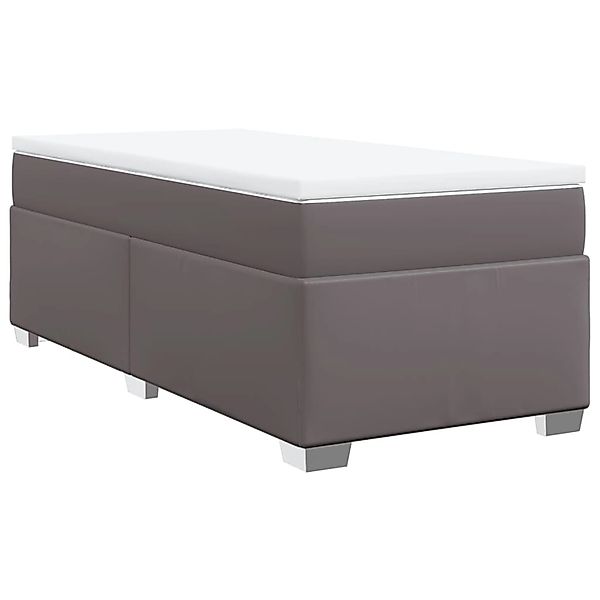 vidaXL Boxspringbett mit Matratze Grau 90x200 cm Kunstleder2101772 günstig online kaufen