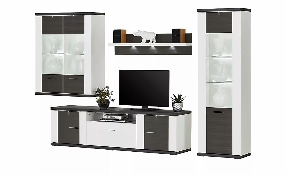 uno Wohnwand  Titan ¦ grau ¦ Maße (cm): B: 323 H: 207 T: 52.0 Kommoden & Si günstig online kaufen