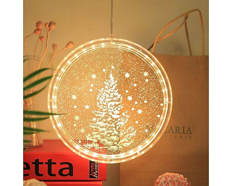 Rosnek Beleuchtetes Fensterbild Weihnachtsthema, 3D-Effekt, hängend/klebend günstig online kaufen