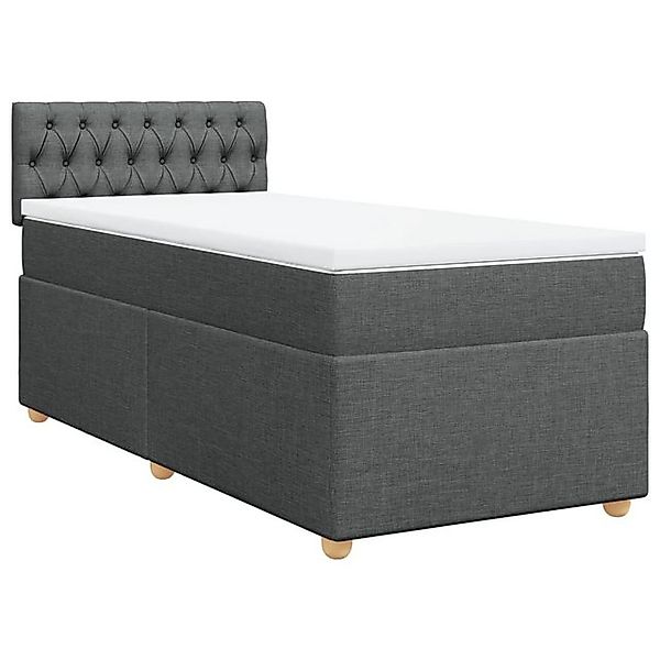 vidaXL Boxspringbett mit Matratze Dunkelgrau 90x190 cm Stoff2106200 günstig online kaufen