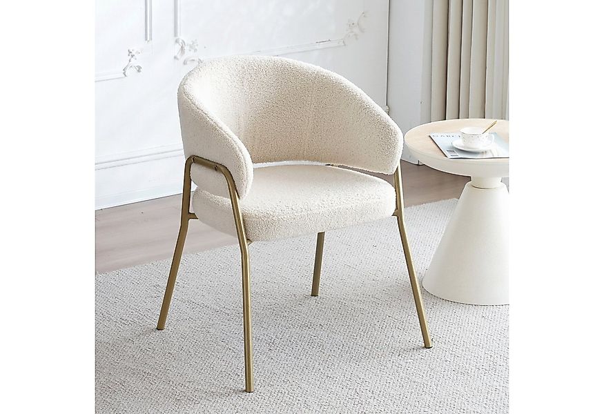 Flieks Polsterstuhl (1 St), Esszimmerstuhl Wohnzimmerstuhl, Lamm Samt, gold günstig online kaufen
