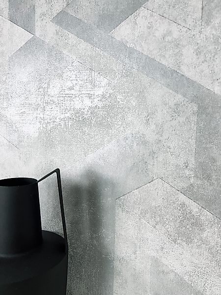 Newroom Vliestapete, Grau Tapete Modern Glänzend günstig online kaufen