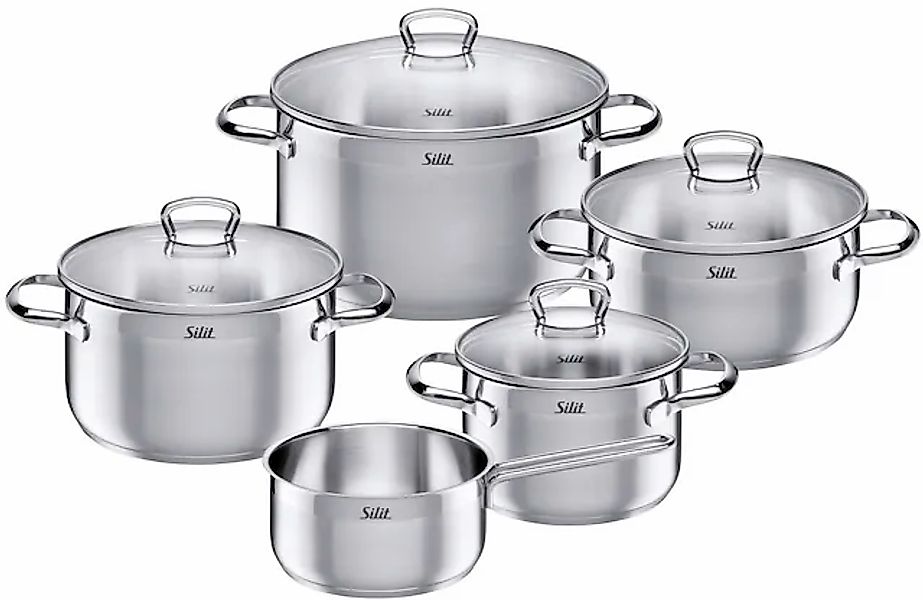 Silit Topf-Set »Toskana, teilmattiert, Induktions Töpfe Set unbeschichtet«, günstig online kaufen