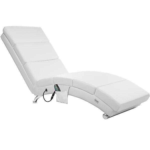 Relaxliege London Weiß mit Massage- & Heizfunktion günstig online kaufen