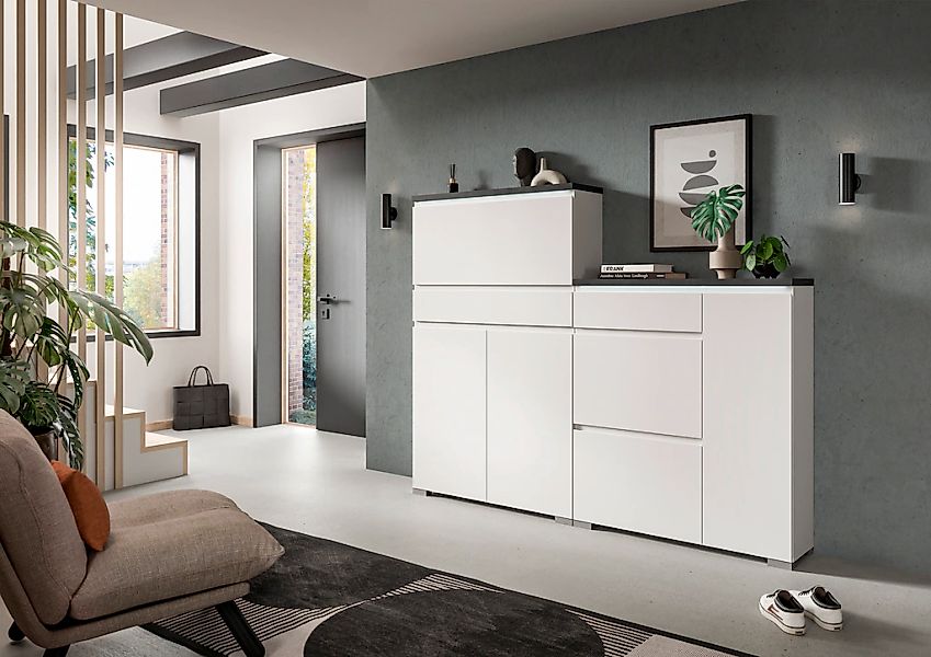 Home affaire Schuhschrank "Skoskap, Tiefe 27cm, 2 Klappen mt Schuhwalze, 1 günstig online kaufen