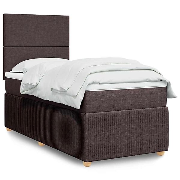 vidaXL Boxspringbett mit Matratze Dunkelbraun 80x200 cm Stoff 3294179 günstig online kaufen