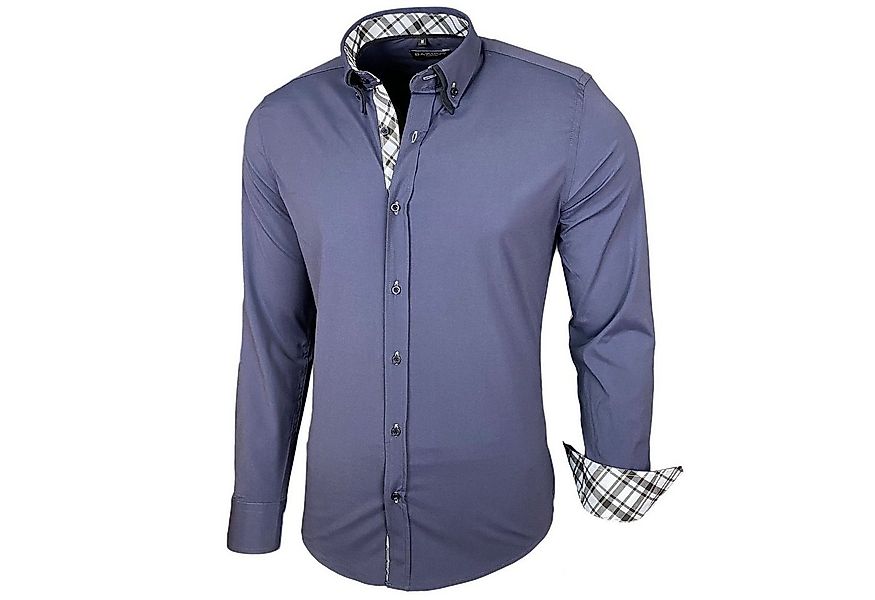 Baxboy Langarmhemd Baxboy Herren Hemd Kentkragen Hemden Slim Fit Anzug Kont günstig online kaufen