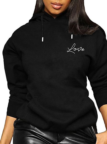 RMK Kapuzenpullover Damen Winter Pullover Love Herz Hoodie Liebe günstig online kaufen