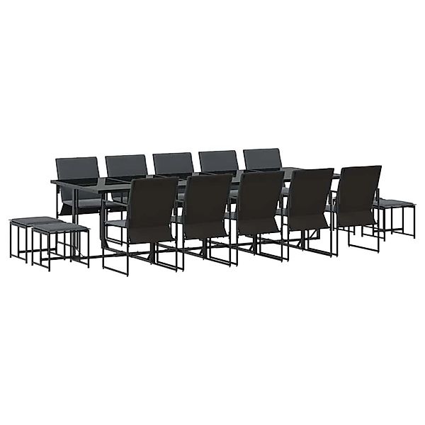 vidaXL Garten Essgruppe 15-Tlg Schwarz Stahl 3335866 günstig online kaufen