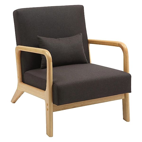 DELUKE Lounger Sessel DUBAI Holz Braun 64x80x74cm Loungesessel Wohnzimmer B günstig online kaufen