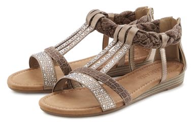 LASCANA Sommerschuh, Sandalette Sandale mit Glitzersteinen günstig online kaufen