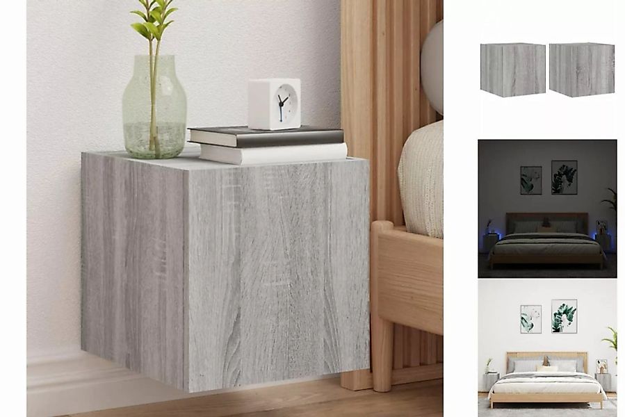 vidaXL Kleiderschrank TV-Wandschränke mit LED-Leuchten 2Stk Grau Sonoma 30, günstig online kaufen