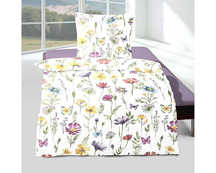 TRAUMSCHLAF Bettwäsche Blumenwiese, Seersucker, 2 teilig, bügelfreie Seersu günstig online kaufen
