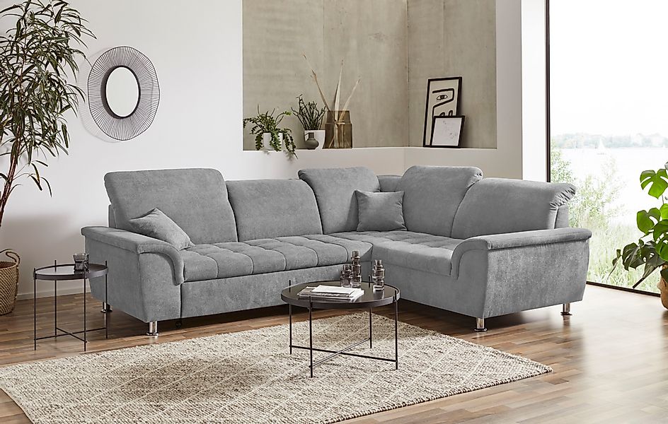 DOMO collection Ecksofa "Franzi, zeitlos und elegant, moderne Sitzheftung, günstig online kaufen