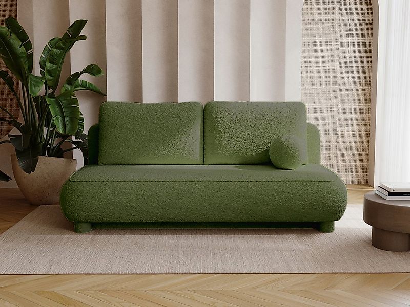 Compleo Schlafsofa Sofa ohne Armlehnen, moderne runde Form, Moderne Couch, günstig online kaufen