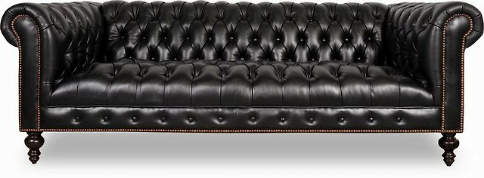 Xlmoebel Sofa Neues schwarzes Chesterfield-Sofa aus hochwertigem Ledertexti günstig online kaufen