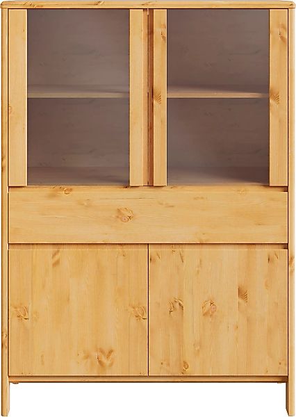Home affaire Hochschrank "Luven", zertifiziertes Massivholz, Höhe 137 cm, 4 günstig online kaufen