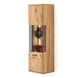 Wohnzimmervitrinenschrank in Balkeneiche Bianco furniert 45 cm breit günstig online kaufen