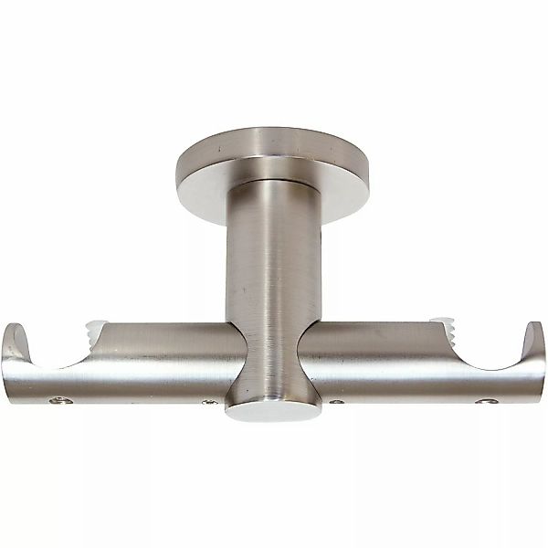 Mydeco Gardinenstange-Deckenmontage Urban Edelstahl-Optik Ø 2,5 cm 2-läufig günstig online kaufen