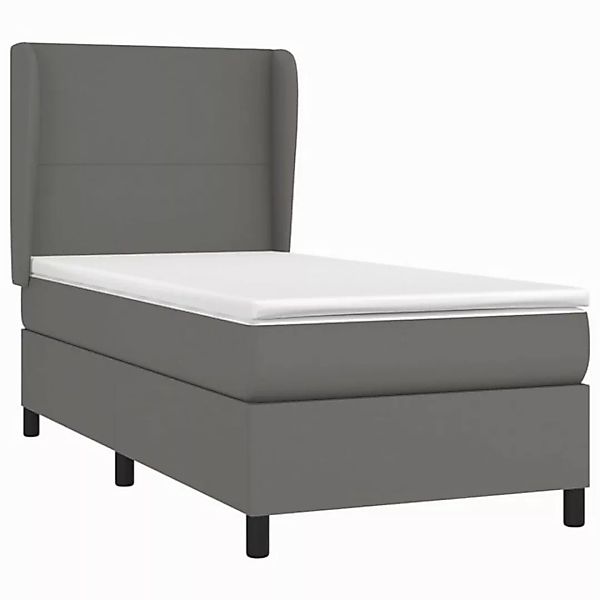 vidaXL Boxspringbett mit Matratze Grau 80x200 cm Kunstleder1466209 günstig online kaufen