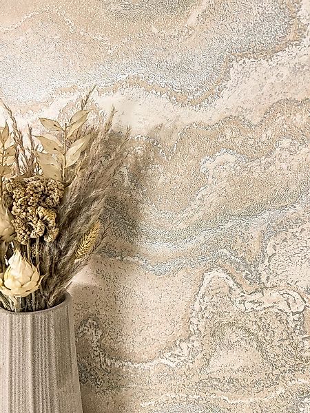 Newroom Vliestapete, Beige Tapete Modern Marmor - Marmortapete Marmoroptik günstig online kaufen