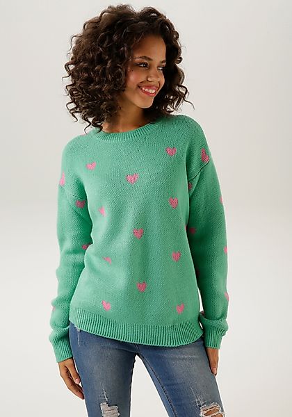 Aniston CASUAL Strickpullover, mit eingestrickten Herzchen günstig online kaufen