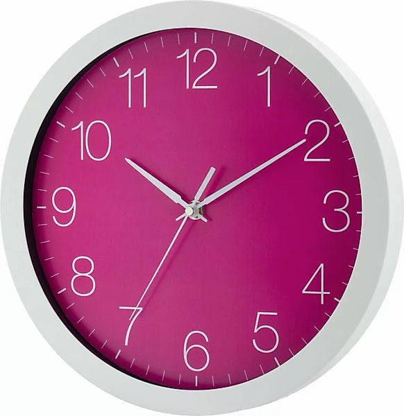 EUROTIME Wanduhr »Trend Alu Fuchsia, 86152-00-5«, Quarzuhr,Wohnzimmer,Esszi günstig online kaufen