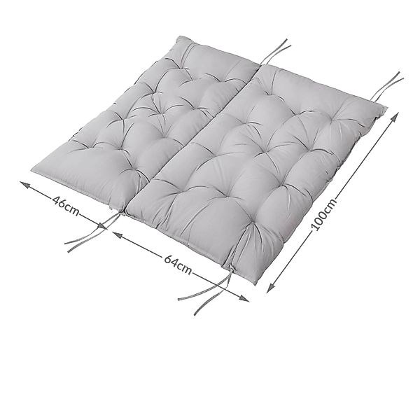 Bankauflage mit Rückenlehne Hellgrau 100x110x10cm günstig online kaufen