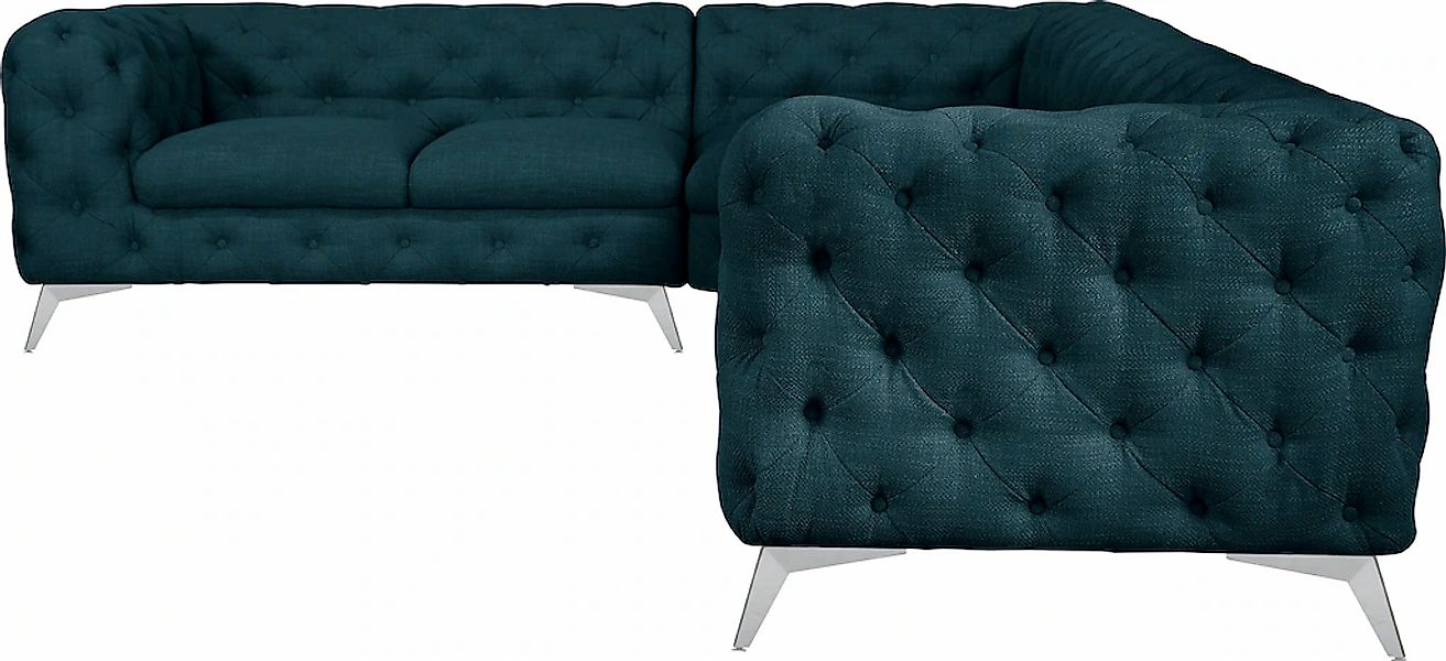 Home affaire Chesterfield-Sofa "Ecksofa GLYNIS L-Form mit Wellenunterfederu günstig online kaufen