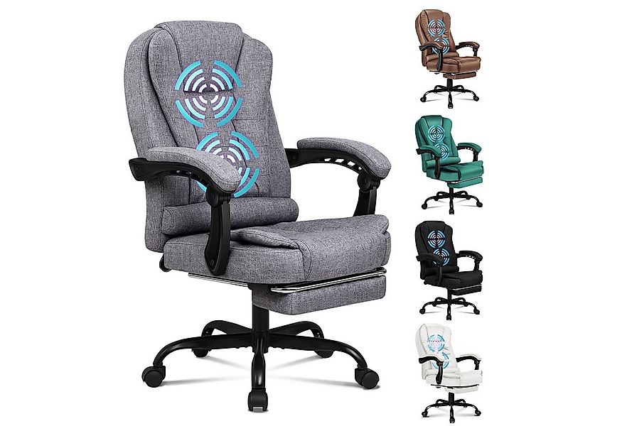 ALFORDSON Bürostuhl mit Massagefunktion, Fußstütze und 150°-Neigung mit SGS günstig online kaufen