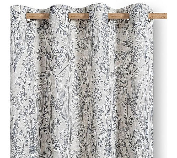 Restilo Gardine Gardine Ösen Vorhang Leinen Microfaser Blumen Muster (1 St) günstig online kaufen