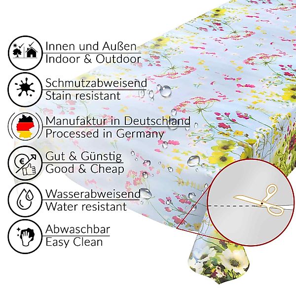ANRO Tischdecke Wachstuchtischdecke Gartentischdecke Wachstischdecke (Einze günstig online kaufen