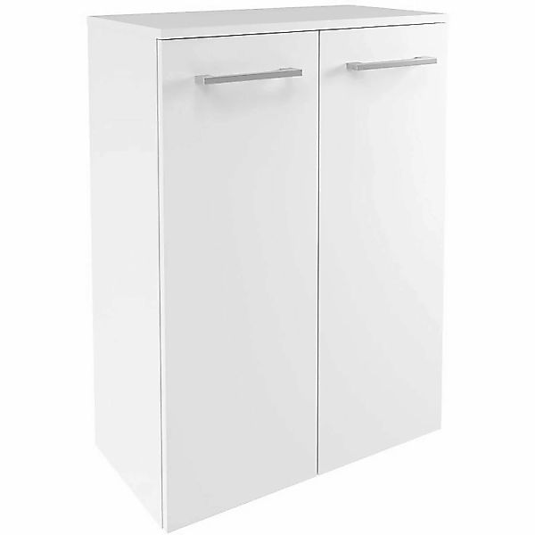 Fackelmann Doppel-Hängeschrank Verona 60 cm Weiß Glanz/Weiß Hochglanz günstig online kaufen