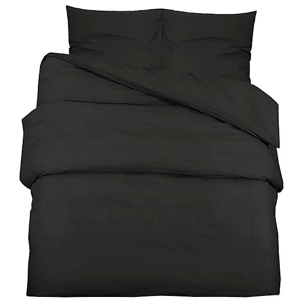 vidaXL Bettwäsche-Set Schwarz 200x220 cm Leichte Mikrofaser 135977 günstig online kaufen