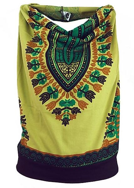 Guru-Shop T-Shirt Goa Top, Dashiki Psytrance Neckholder Top - lemon Festiva günstig online kaufen