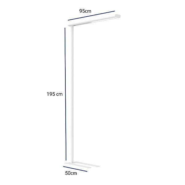 LED-Büro-Stehleuchte MAULjet, weiß, dimmbar, 195 cm günstig online kaufen