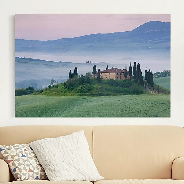 Leinwandbild Natur & Landschaft - Querformat Sonnenaufgang in der Toskana günstig online kaufen