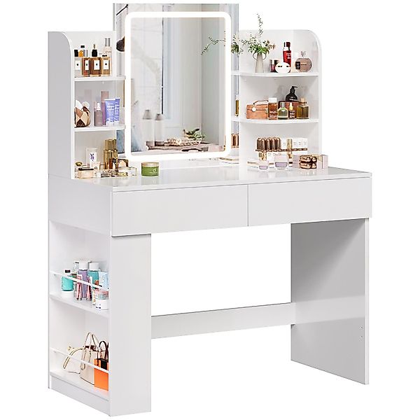 Furnicopia Schminktisch 90/110 cm, LED-Beleuchtung mit günstig online kaufen