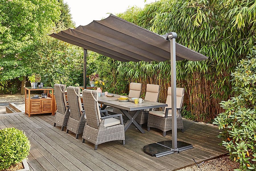 Siena Garden Marktschirm 350 cmx 250 cm Anthrazit mit Neigungsfunktion günstig online kaufen