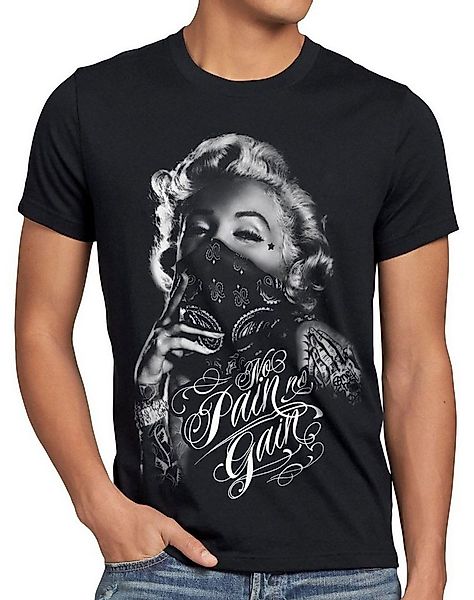 style3 T-Shirt Marilyn No Pain Tattoo monroe ink punk rock tätowiert bike r günstig online kaufen