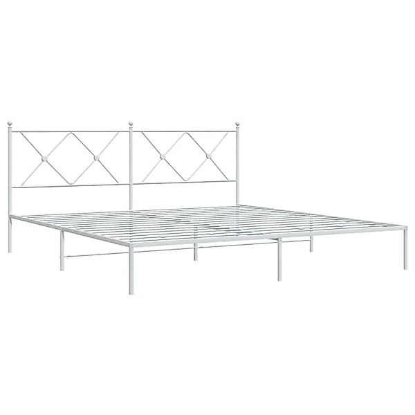 vidaXL Bettgestell mit Kopfteil Metall Weiß 183x213 cm 376556 günstig online kaufen