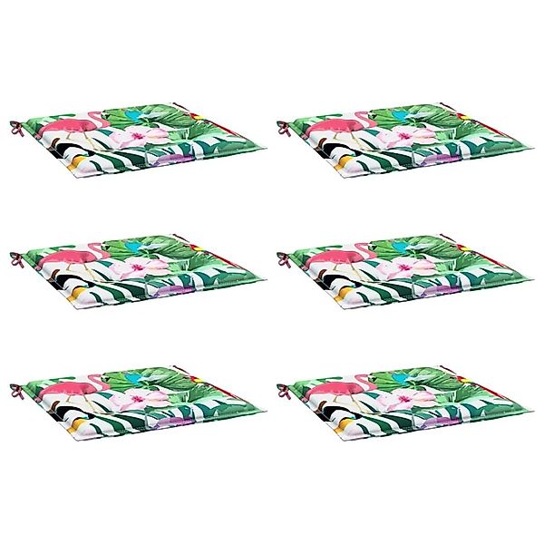 vidaXL Gartenstuhl-Kissen 6 Stk Mehrfarbig 40x40x4 cm Stoff 361019 günstig online kaufen