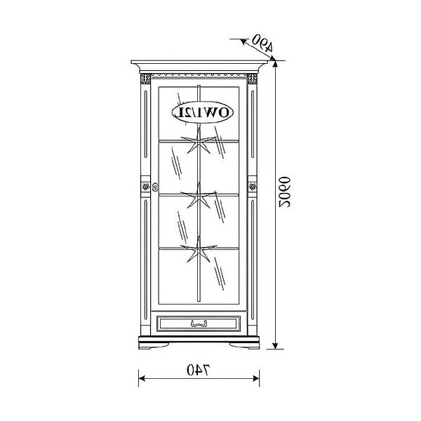 Xlmoebel Vitrine Traditioneller Glasschrank Vitrine Schrank klassisch OW 1- günstig online kaufen