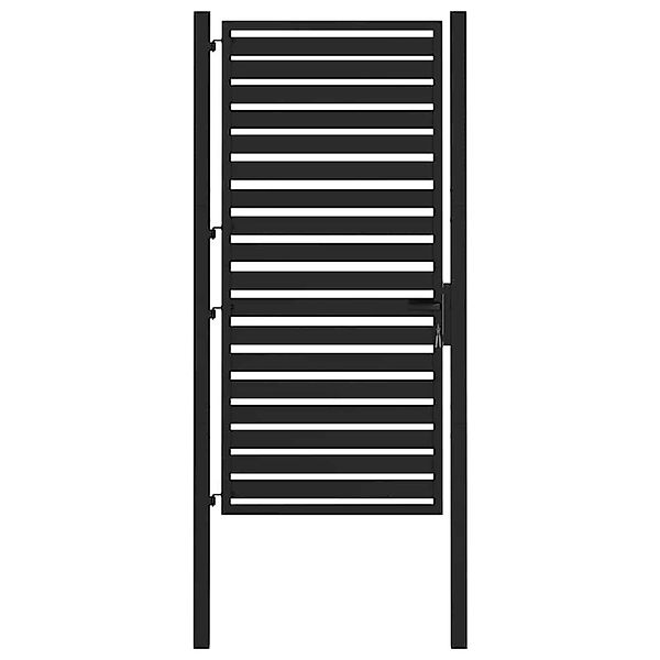 vidaXL Gartentor Abschließbar Schwarz 100x180 cm Aluminium 42004149 günstig online kaufen