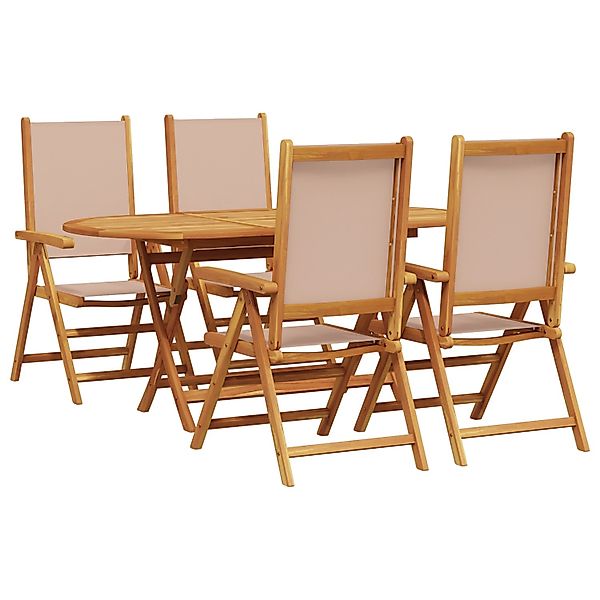 vidaXL 5-Teiliges Garten Essset Taupe aus Solidem Akazienholz 3375746 günstig online kaufen